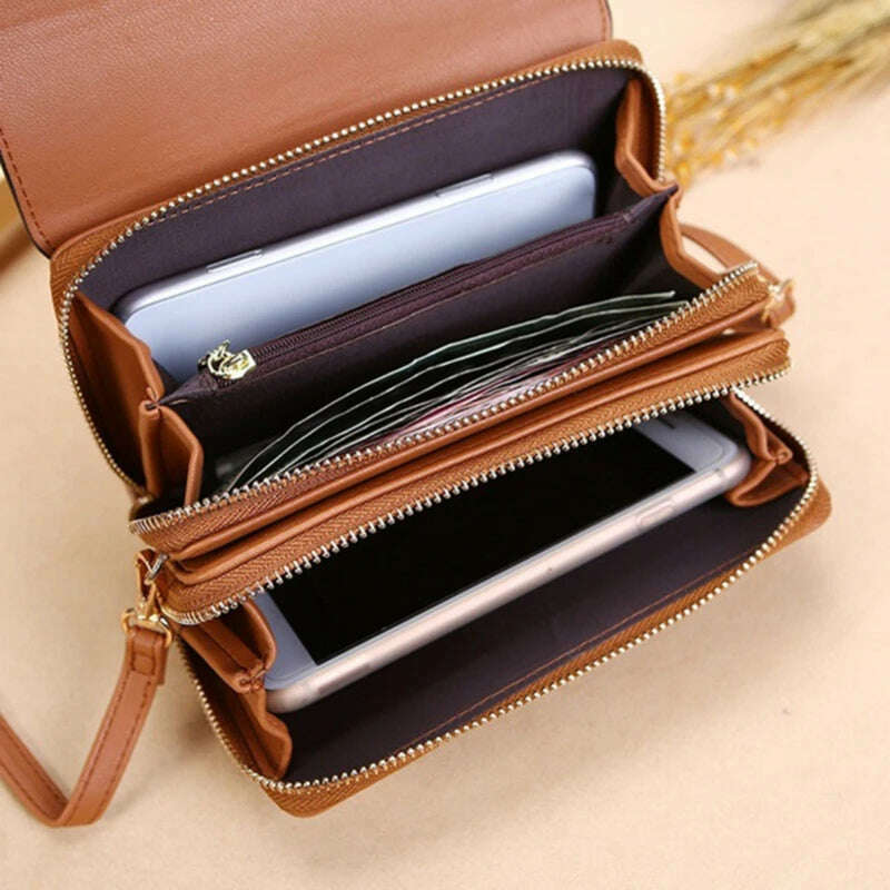 Women's Wallet Korean Handbag Multi Card Large Capacity Casual Shoulder Bag Mobile Phone Packet Fashion New Style - KIMLUD