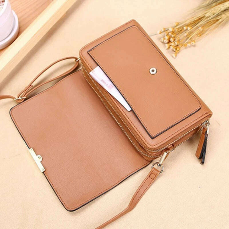 Women's Wallet Korean Handbag Multi Card Large Capacity Casual Shoulder Bag Mobile Phone Packet Fashion New Style - KIMLUD