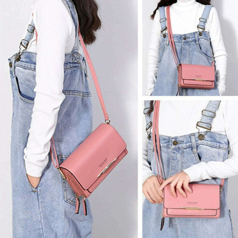 Women's Wallet Korean Handbag Multi Card Large Capacity Casual Shoulder Bag Mobile Phone Packet Fashion New Style - KIMLUD