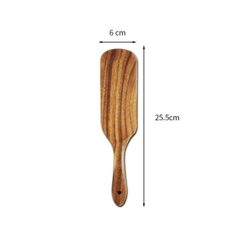 KIMLUD, Wooden Spatula Rice Spoon Non-Stick Cookware For Cooking Pan Kitchen Cooking Tool Frying Steak Sauce Shovel, C3, KIMLUD APPAREL - Womens Clothes