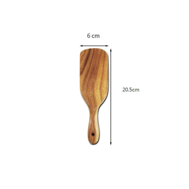 KIMLUD, Wooden Spatula Rice Spoon Non-Stick Cookware For Cooking Pan Kitchen Cooking Tool Frying Steak Sauce Shovel, KIMLUD Womens Clothes
