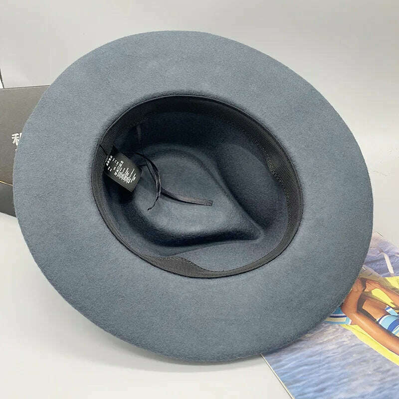 wool fedora for women men fedoras lady hat two toned felt church hat unisex bowknot jazz hat for men and women wholesale price - KIMLUD