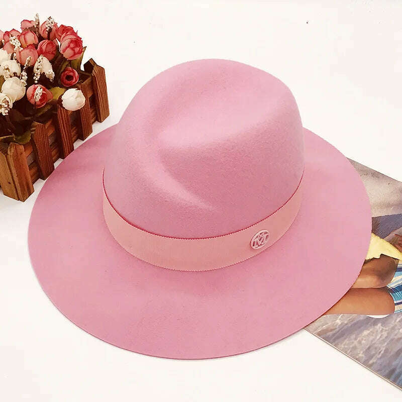 wool fedora for women men fedoras lady hat two toned felt church hat unisex bowknot jazz hat for men and women wholesale price - KIMLUD