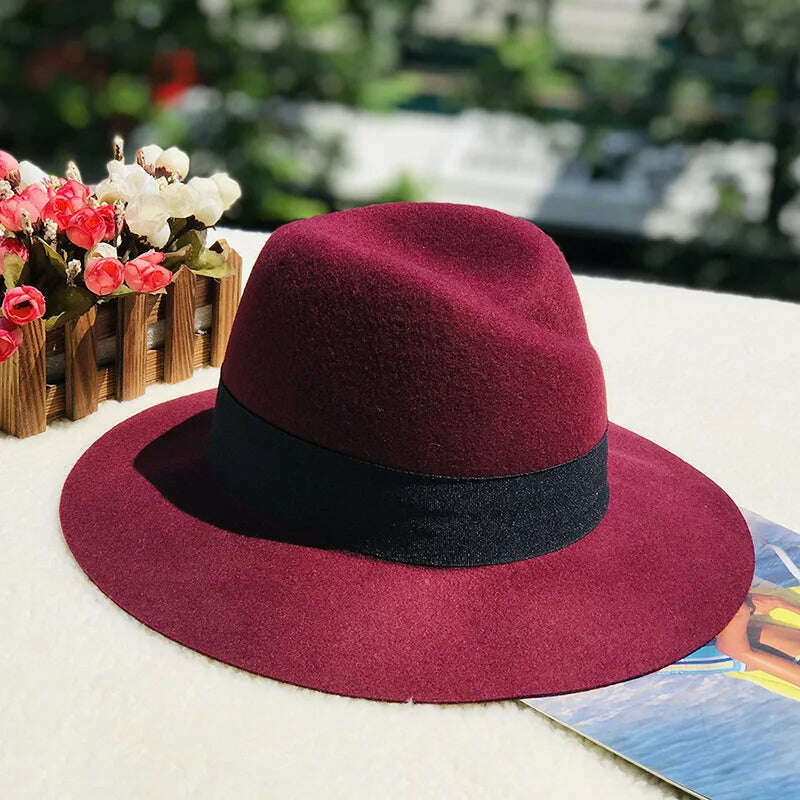 wool fedora for women men fedoras lady hat two toned felt church hat unisex bowknot jazz hat for men and women wholesale price - KIMLUD