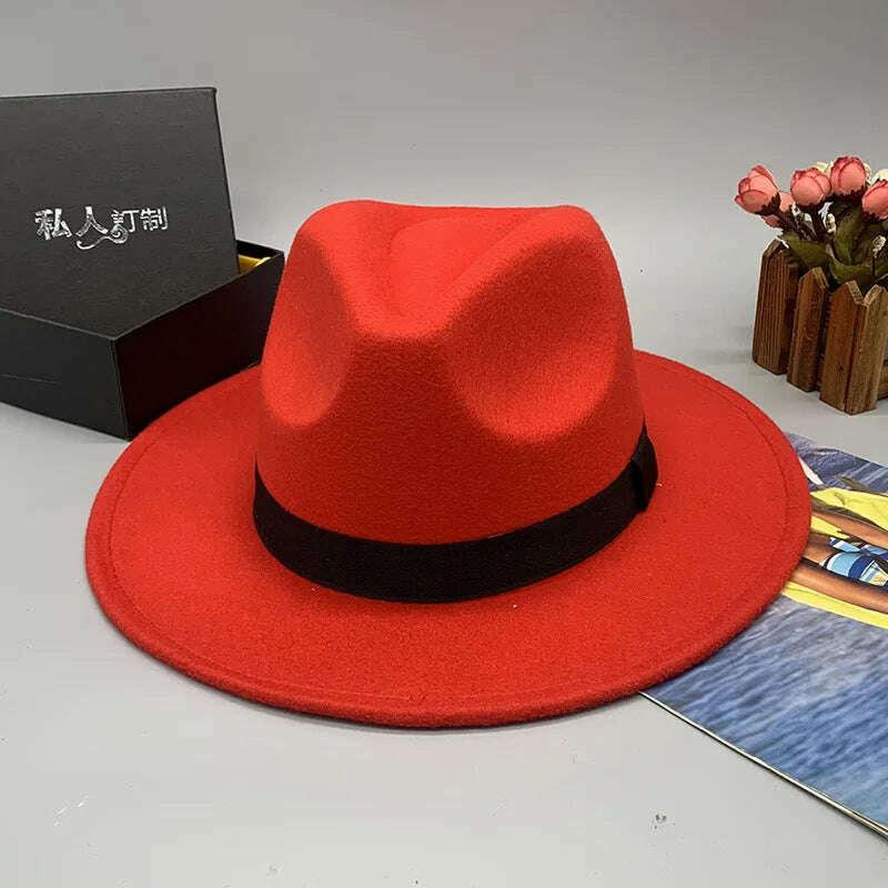 wool fedora for women men fedoras lady hat two toned felt church hat unisex bowknot jazz hat for men and women wholesale price - KIMLUD