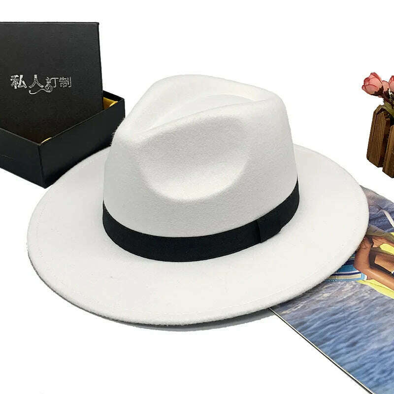 wool fedora for women men fedoras lady hat two toned felt church hat unisex bowknot jazz hat for men and women wholesale price - KIMLUD