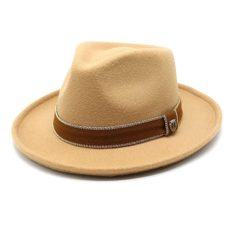 wool fedora for women men fedoras lady hat two toned felt church hat unisex bowknot jazz hat for men and women wholesale price - KIMLUD