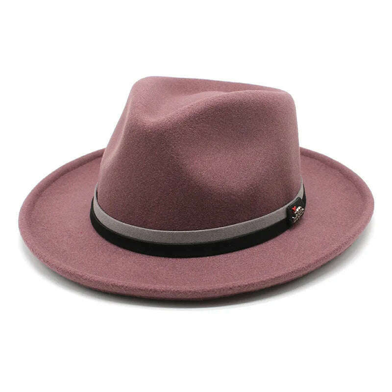 wool fedora for women men fedoras lady hat two toned felt church hat unisex bowknot jazz hat for men and women wholesale price - KIMLUD
