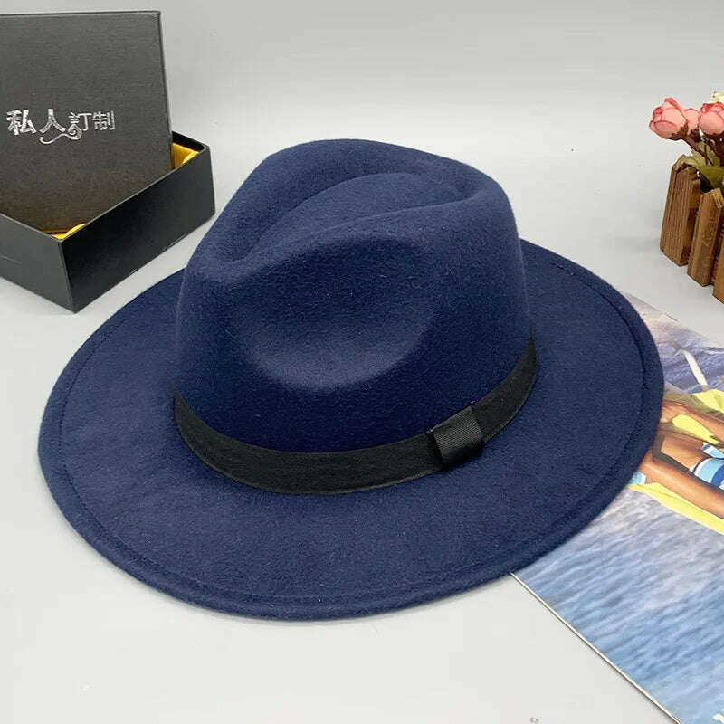 wool fedora for women men fedoras lady hat two toned felt church hat unisex bowknot jazz hat for men and women wholesale price - KIMLUD