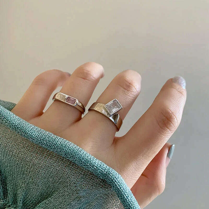 XIYANIKE Vintage Zircon Open Cuff Finger Rings For Women Girl Luxury Fashion New Jewelry Bosom Friend Gift Party кольцо женское - KIMLUD