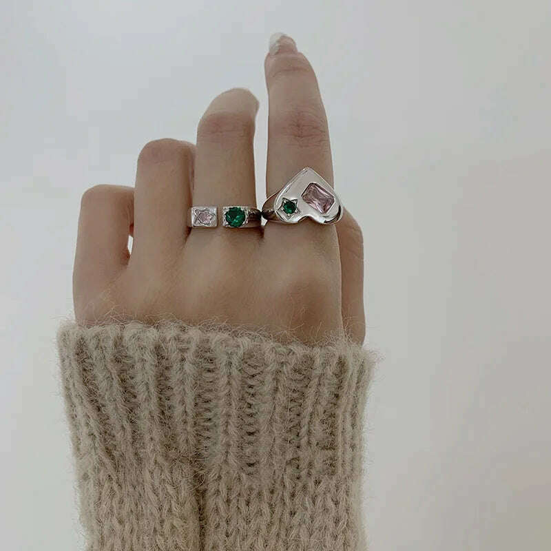 XIYANIKE Vintage Zircon Open Cuff Finger Rings For Women Girl Luxury Fashion New Jewelry Bosom Friend Gift Party кольцо женское - KIMLUD