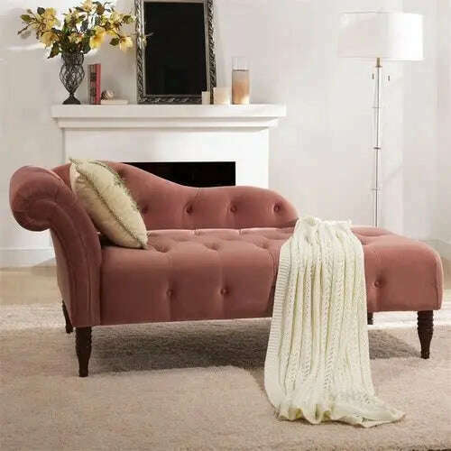 XL American Fabric Chaise Longue Sofa Lazy Recliner Nordic Master Bedroom Taffy Chair - KIMLUD