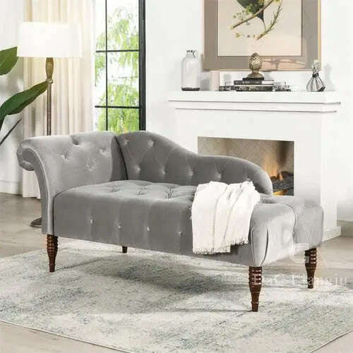 XL American Fabric Chaise Longue Sofa Lazy Recliner Nordic Master Bedroom Taffy Chair - KIMLUD