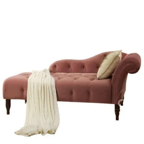 XL American Fabric Chaise Longue Sofa Lazy Recliner Nordic Master Bedroom Taffy Chair - KIMLUD