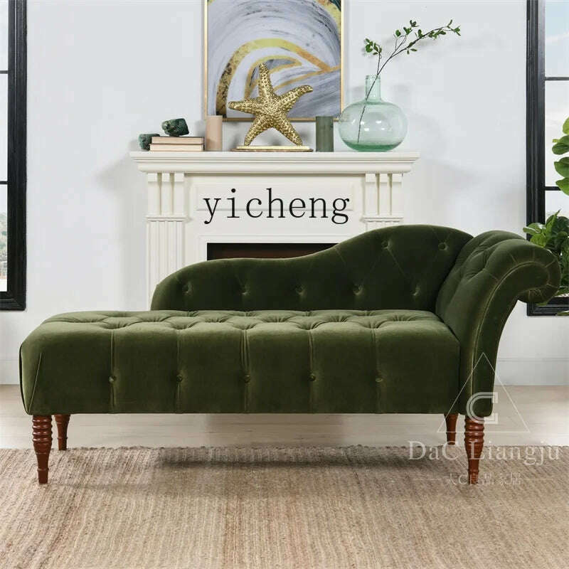 XL American Fabric Chaise Longue Sofa Lazy Recliner Nordic Master Bedroom Taffy Chair - KIMLUD