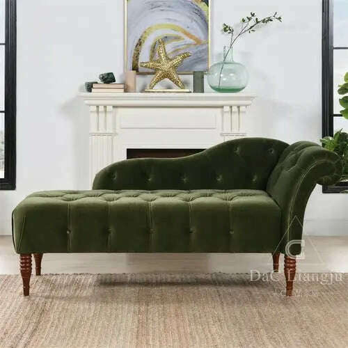 XL American Fabric Chaise Longue Sofa Lazy Recliner Nordic Master Bedroom Taffy Chair - KIMLUD