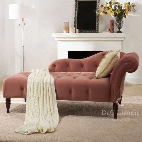 XL American Fabric Chaise Longue Sofa Lazy Recliner Nordic Master Bedroom Taffy Chair - KIMLUD