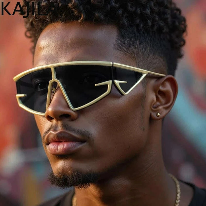 Y2K Punk Square Shield Sunglasses Men 2025 Luxury Brand Vintage Irregular Steampunk Windproof Sun Glasses for Women Shades UV400