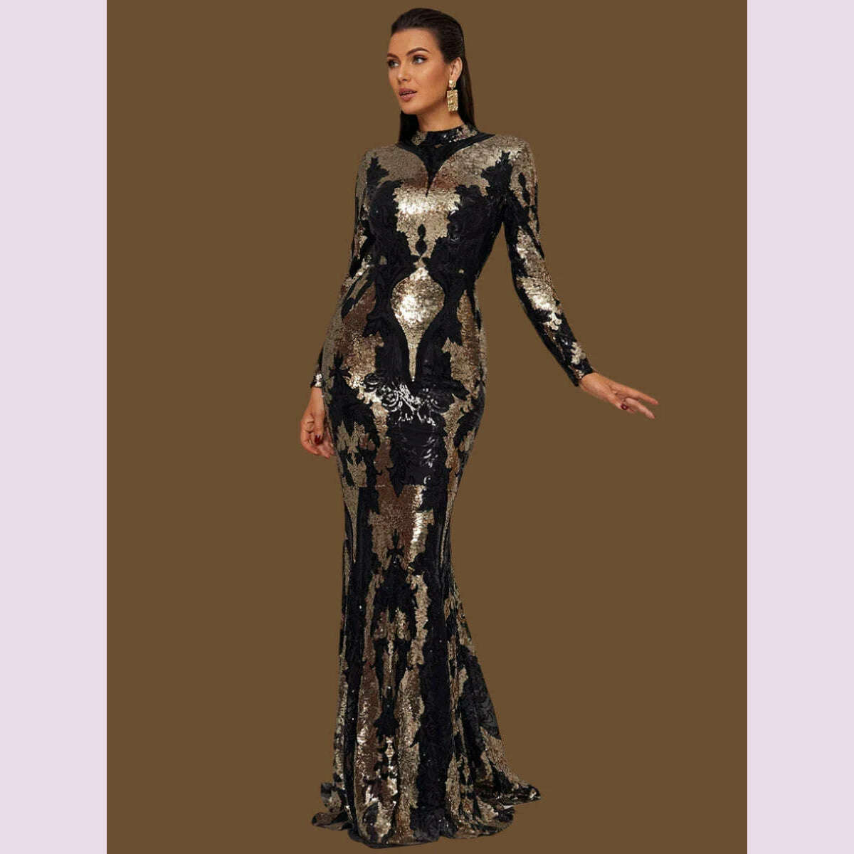 Yesexy New Women's Winter Long Sleeve Turtleneck Floor-Length Dress Bl Yesexy New Women's Winter Long Sleeve Turtleneck Floor-Length Dress Bl