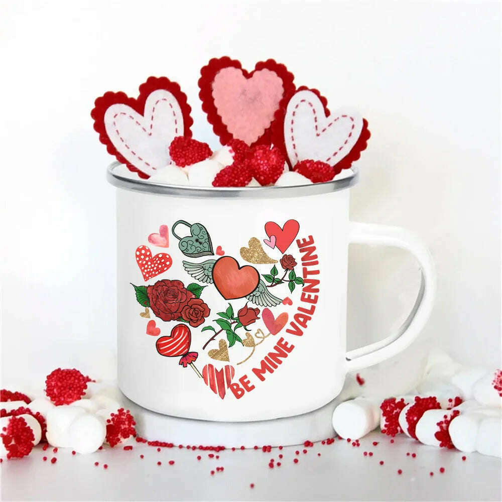 You Are So Loved Print Coffee Mug Valentine Enamel Mugs Valentine's Party Wine Juice Cups Valentine Cup Present for Her/ Family - KIMLUD