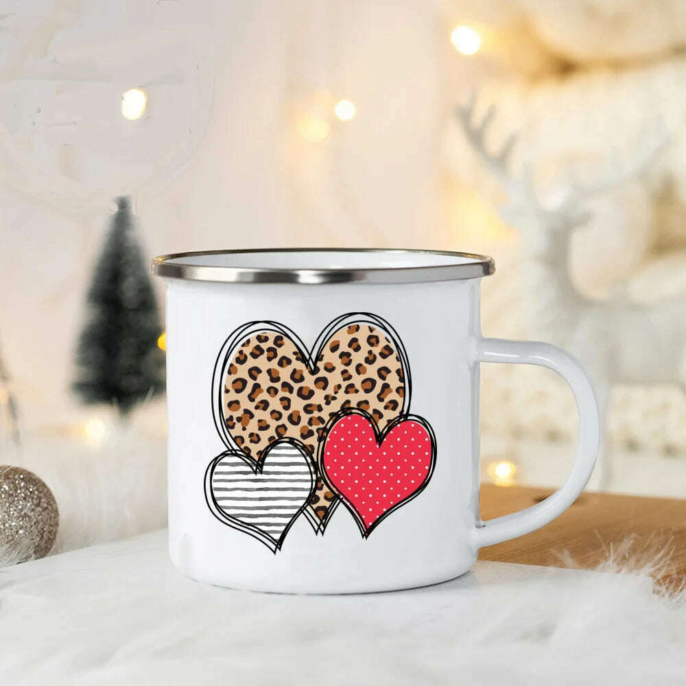 You Are So Loved Print Coffee Mug Valentine Enamel Mugs Valentine's Party Wine Juice Cups Valentine Cup Present for Her/ Family - KIMLUD