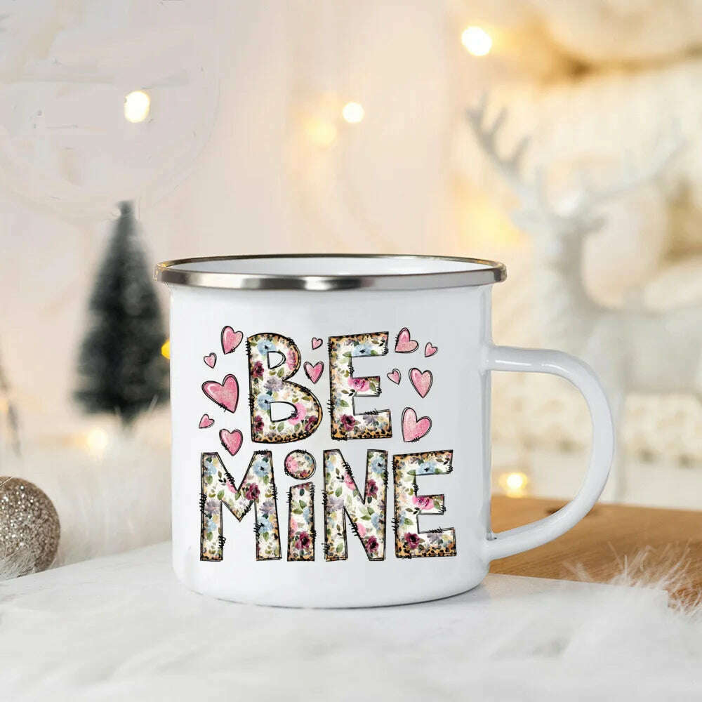 You Are So Loved Print Coffee Mug Valentine Enamel Mugs Valentine's Party Wine Juice Cups Valentine Cup Present for Her/ Family - KIMLUD