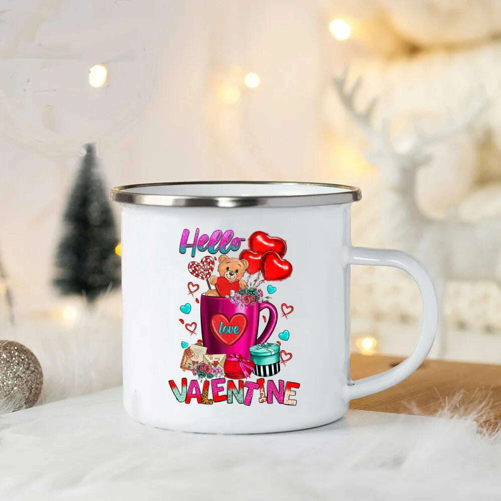 You Are So Loved Print Coffee Mug Valentine Enamel Mugs Valentine's Party Wine Juice Cups Valentine Cup Present for Her/ Family - KIMLUD