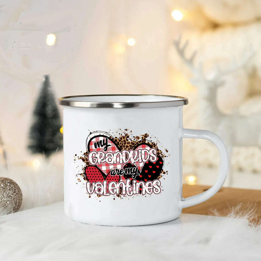 You Are So Loved Print Coffee Mug Valentine Enamel Mugs Valentine's Party Wine Juice Cups Valentine Cup Present for Her/ Family - KIMLUD