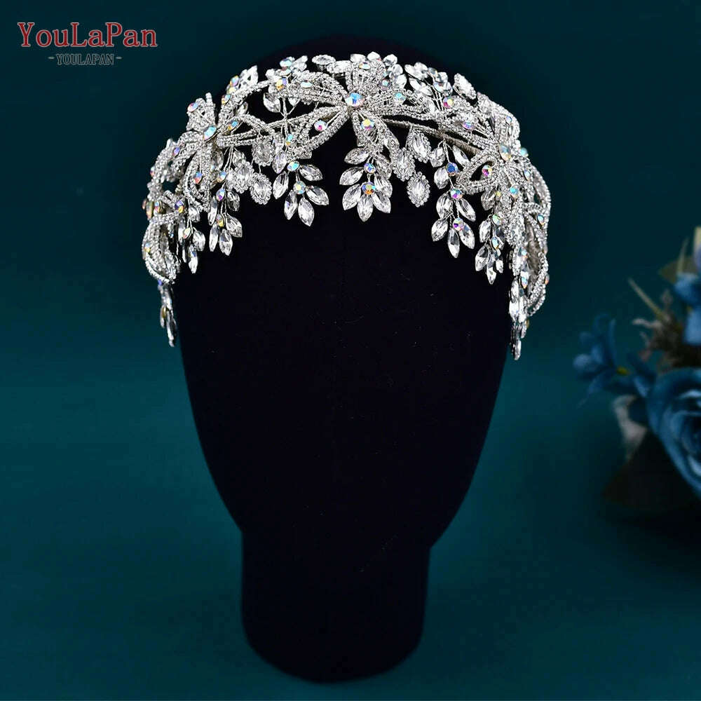 KIMLUD, YouLaPan Flower Headband for Bridal Wedding Headpiece Jewelry Hair Accessories Woman Tiara Bride Headdress for Party HP395, HP395 / CHINA, KIMLUD APPAREL - Womens Clothes