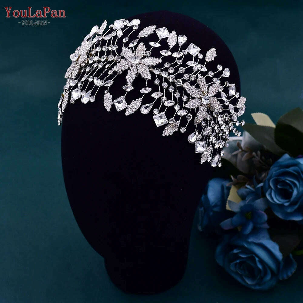 KIMLUD, YouLaPan Flower Headband for Bridal Wedding Headpiece Jewelry Hair Accessories Woman Tiara Bride Headdress for Party HP395, HP384 / CHINA, KIMLUD APPAREL - Womens Clothes
