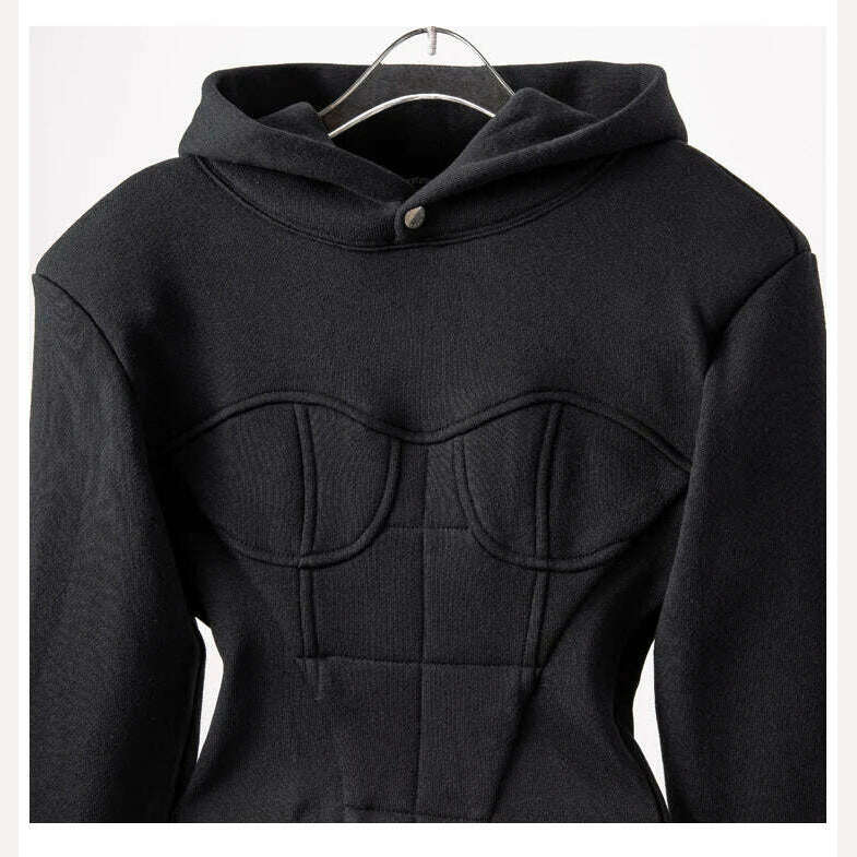 Yuerwang Women Hoodies Sweatshirt Patchwork Y2k Cropped Hoodies Crop Top Vintage Casual Short Women Sweatshirt 2022 Pullover - KIMLUD