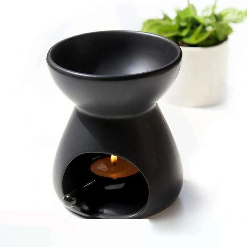 KIMLUD, YXY Handmade Ceramics Essential Oil Incense Burner 100ml Candle Holder Sandal Aromatherapy Sleep Aid Lamp Yoga Household Stove, KIMLUD Womens Clothes