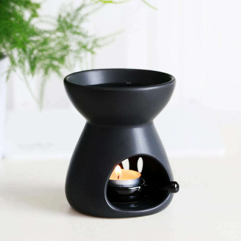 KIMLUD, YXY Handmade Ceramics Essential Oil Incense Burner 100ml Candle Holder Sandal Aromatherapy Sleep Aid Lamp Yoga Household Stove, KIMLUD Womens Clothes