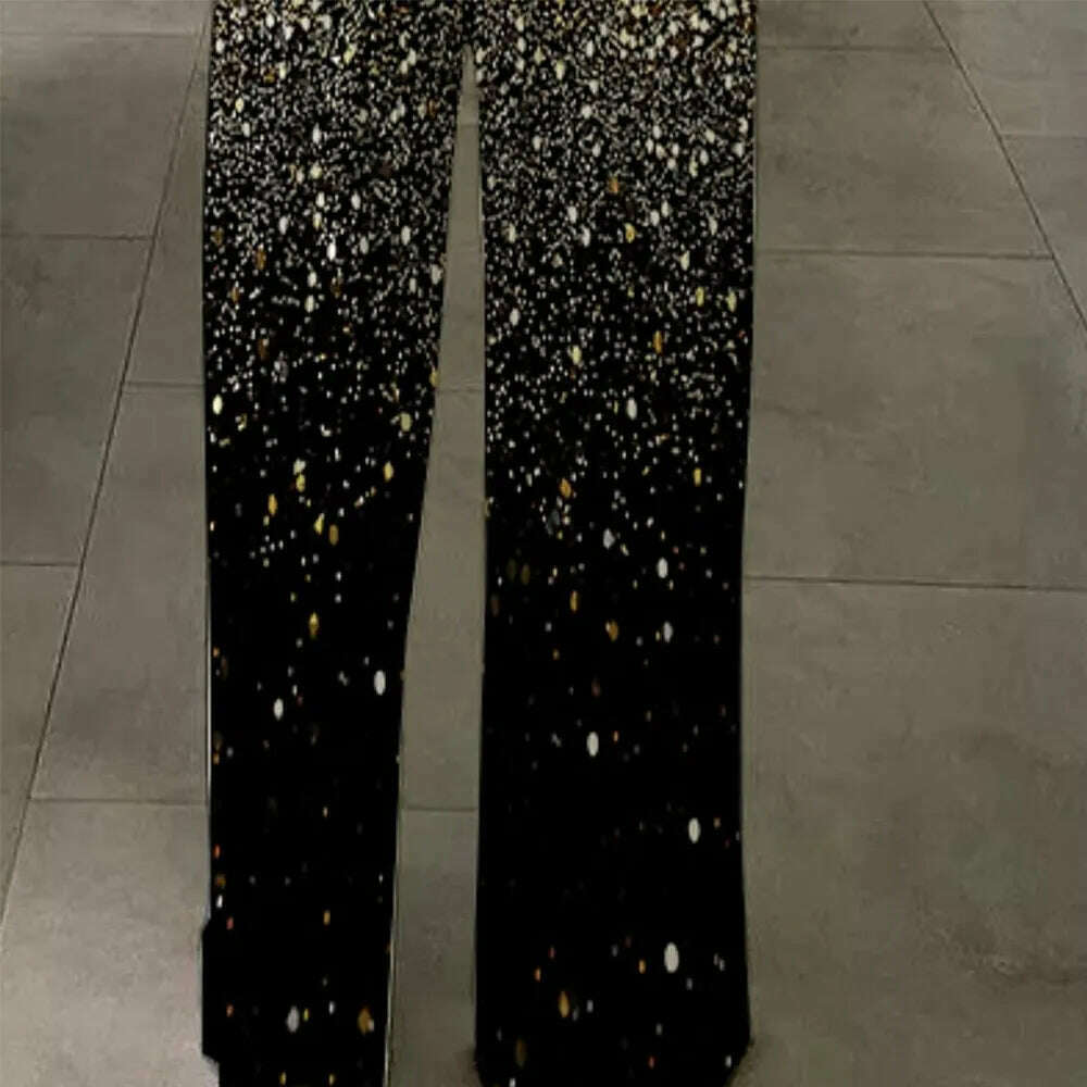 KIMLUD, Zabrina Jumpsuits Overalls New Womens Printed Sleeveless Sexy Strapless Jumpsuit Pants Fashion Straps Sequins Gold Night Evening, KIMLUD Womens Clothes