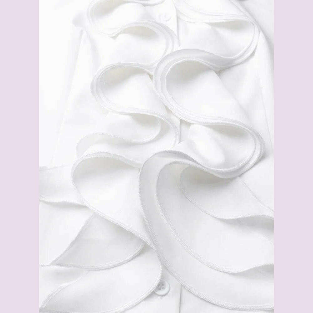 ZANZEA Spring Elegant Office Ruffles Shirts Women Long Sleeve Work Flounce Blouse Female Blusas Party Chemise Fashion Tunic Tops - KIMLUD