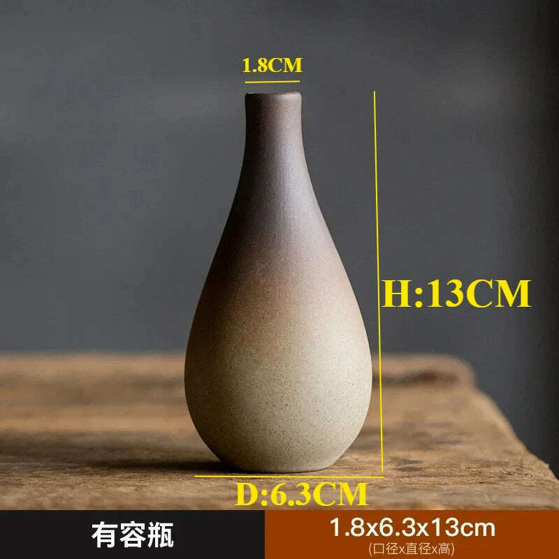 KIMLUD, Zen Rough Pottery Tea Pet Ornaments Ceramic Vase Tea Table Decor Living Room Desktop Decoration Retro Tea Ceremony Accessories, G, KIMLUD APPAREL - Womens Clothes