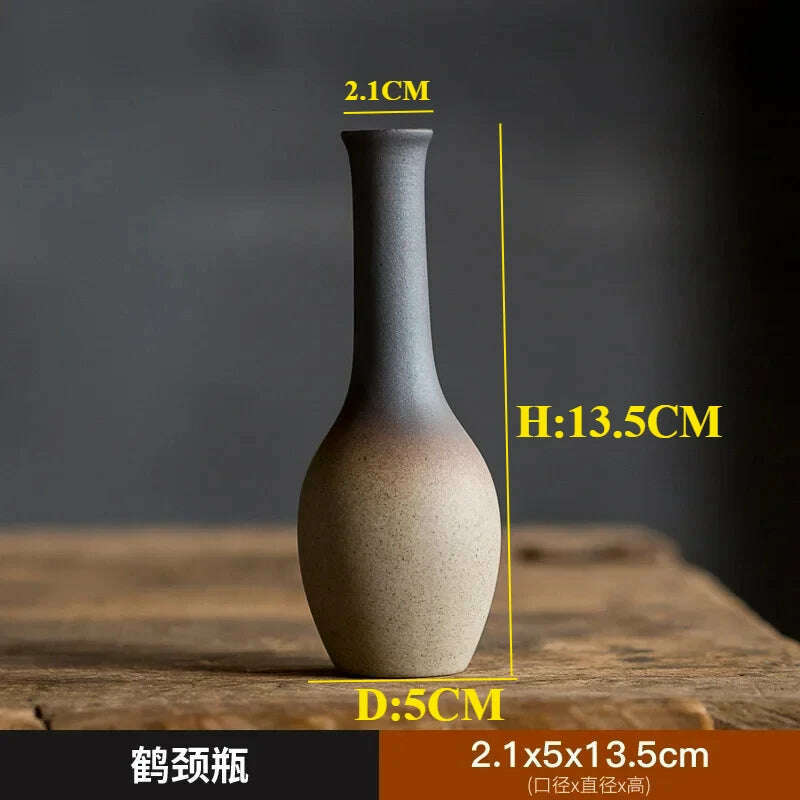 KIMLUD, Zen Rough Pottery Tea Pet Ornaments Ceramic Vase Tea Table Decor Living Room Desktop Decoration Retro Tea Ceremony Accessories, B, KIMLUD APPAREL - Womens Clothes