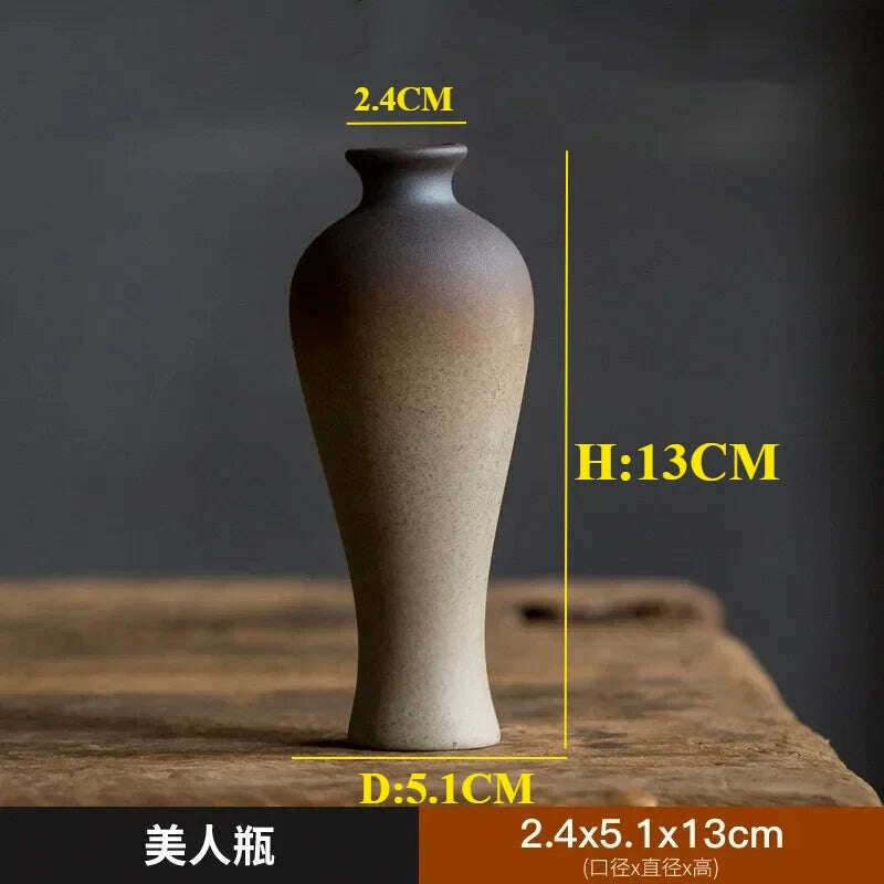 KIMLUD, Zen Rough Pottery Tea Pet Ornaments Ceramic Vase Tea Table Decor Living Room Desktop Decoration Retro Tea Ceremony Accessories, A, KIMLUD APPAREL - Womens Clothes