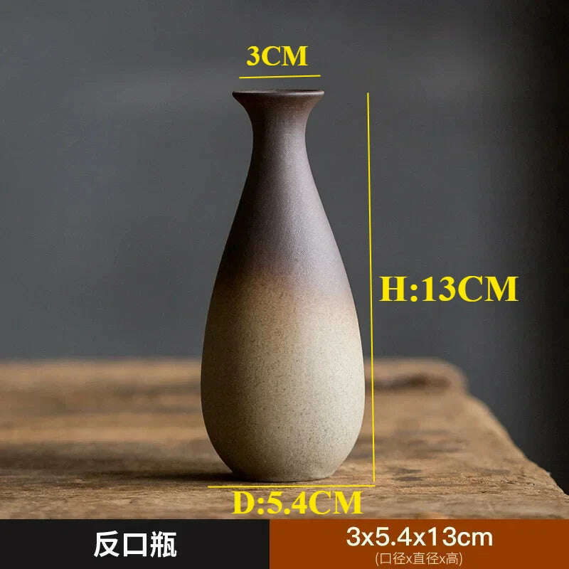 KIMLUD, Zen Rough Pottery Tea Pet Ornaments Ceramic Vase Tea Table Decor Living Room Desktop Decoration Retro Tea Ceremony Accessories, J, KIMLUD APPAREL - Womens Clothes