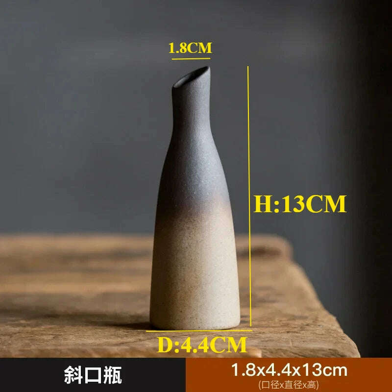 KIMLUD, Zen Rough Pottery Tea Pet Ornaments Ceramic Vase Tea Table Decor Living Room Desktop Decoration Retro Tea Ceremony Accessories, D, KIMLUD APPAREL - Womens Clothes