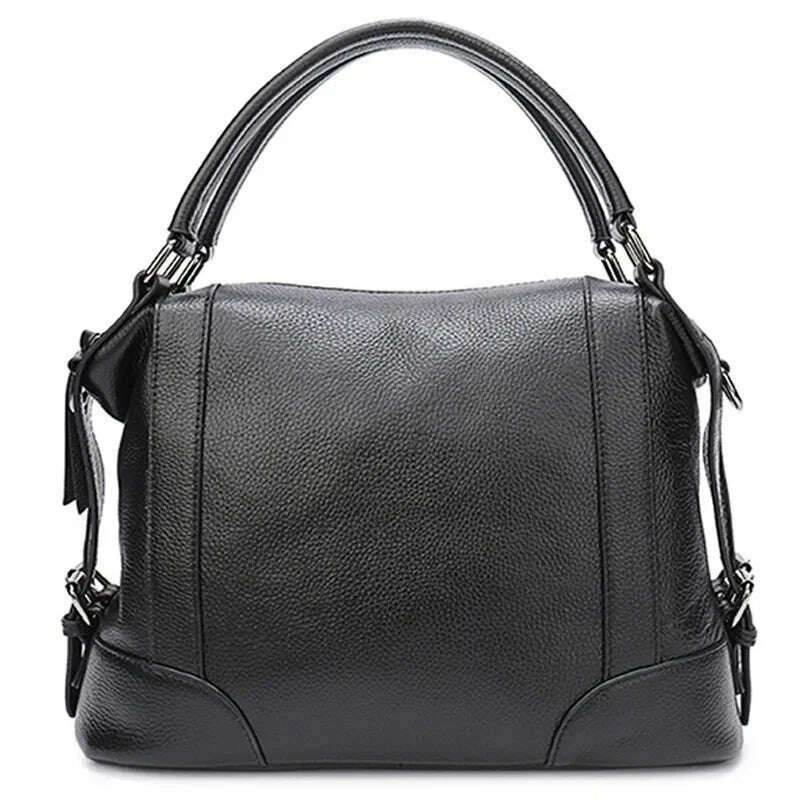 KIMLUD, Zency Luxury Design Female Handbag Soft Genuine Leather Women Top-handle Bag Large Capacity High Quality Shoulder Bag, KIMLUD Womens Clothes