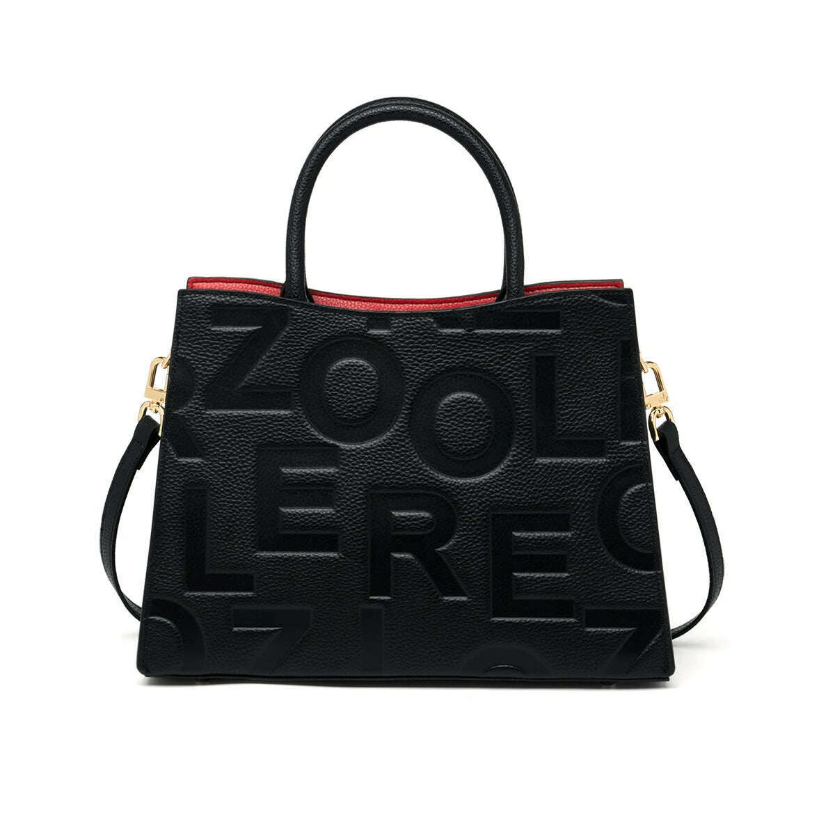 KIMLUD, ZOOLER 100% Genuine Leather Women's Handbags Red Cover Black Body Shoulder Messenger Bags Skin Ladies Purses Winter#YC355, KIMLUD Womens Clothes