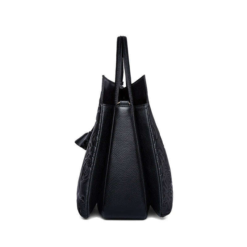 KIMLUD, ZOOLER Full 100% Real Leather Women Hand Bags Trendy Ladies Cow Skin Handbag Luxury Designer Big Totes Formal Black#YC225, KIMLUD Womens Clothes