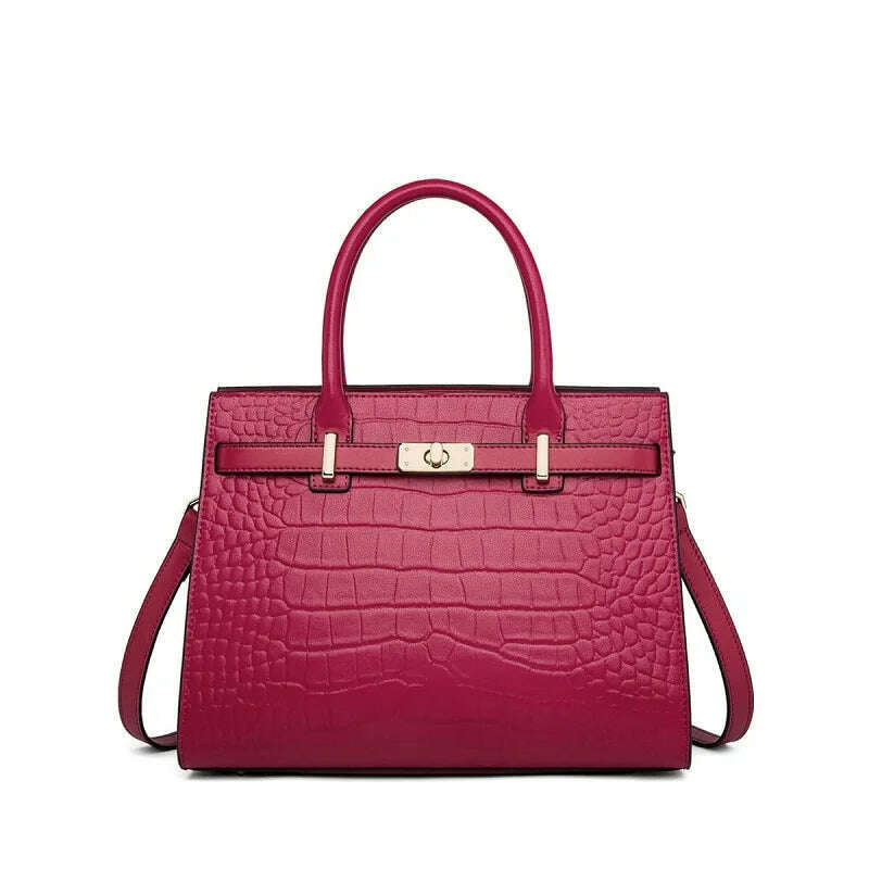 KIMLUD, ZOOLER Hot Royal Style Women Bags Black Color Winter Use Female Handbags Real Leather Super Purses Elegant Bolsa Feminina #, Burgundy, KIMLUD APPAREL - Womens Clothes