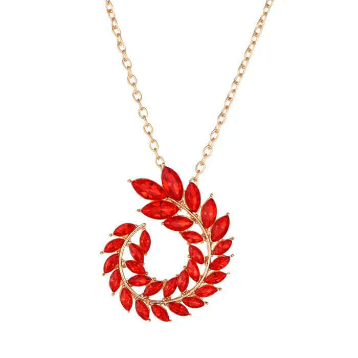KIMLUD, ZOSHI Fashion Women Jewelry Set New Design Luxury Zircon Olive Branch Earrings and Pendant Necklace Sets Wedding Jewelry Set, XL1716, KIMLUD APPAREL - Womens Clothes