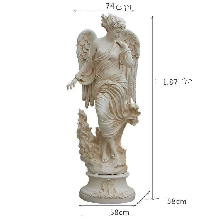 KIMLUD, zq Retro Angel Decoration Home Garden Garden Wedding Landscape Spring, Summer, Autumn and Winter Sculpture, 1.87 m Winter Angel, KIMLUD APPAREL - Womens Clothes