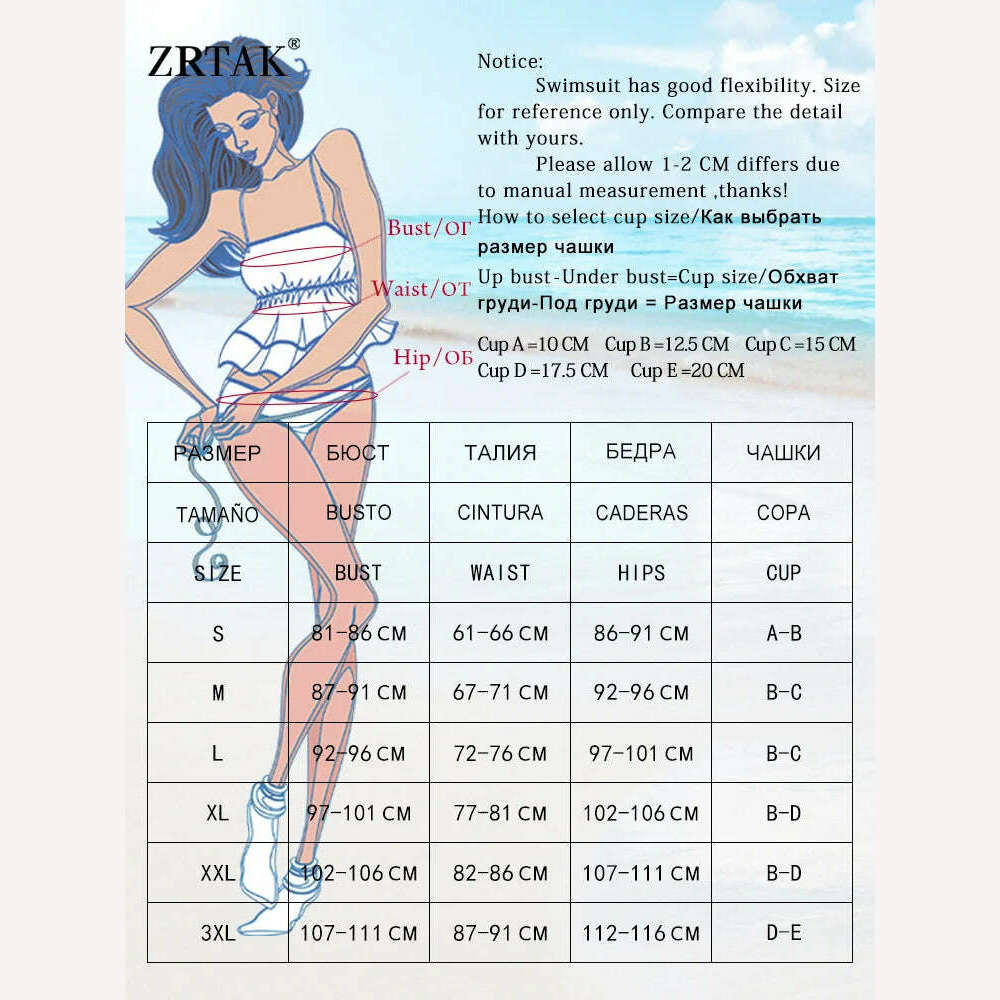 KIMLUD, ZRTAK Lace Bikinis Sexy String Swimsuit Long Strap Swimwear Women Bathing Suit Summer Beachwear Print Bandage Bikini Set, KIMLUD Womens Clothes