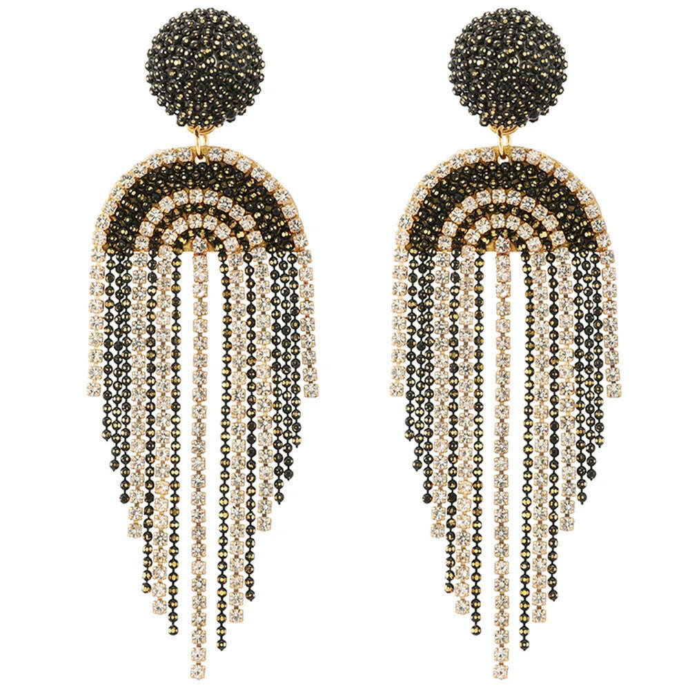 Ztech Beads Earrings For Women Hand-Make Long Link Tassel Korean Fashion Style Trendy Accessories High Quality Vintage Jewelry - KIMLUD