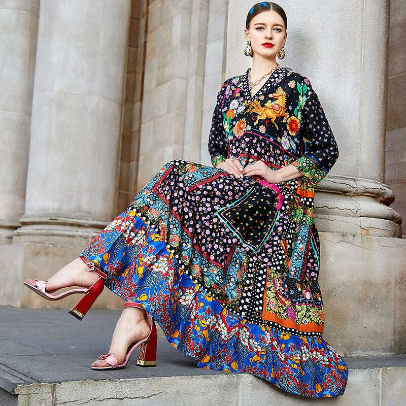 KIMLUD, ZUOMAN 2022 summer new soft purple stylilsh embroidery large size loose dress for women vintage beach dresses with under strap, Purple / M, KIMLUD APPAREL - Womens Clothes