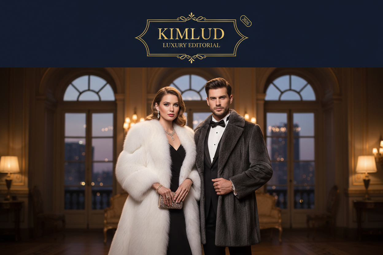 KIMLUD luxury men's and women's fashion 2026 — premium fur coats editorial hero banner